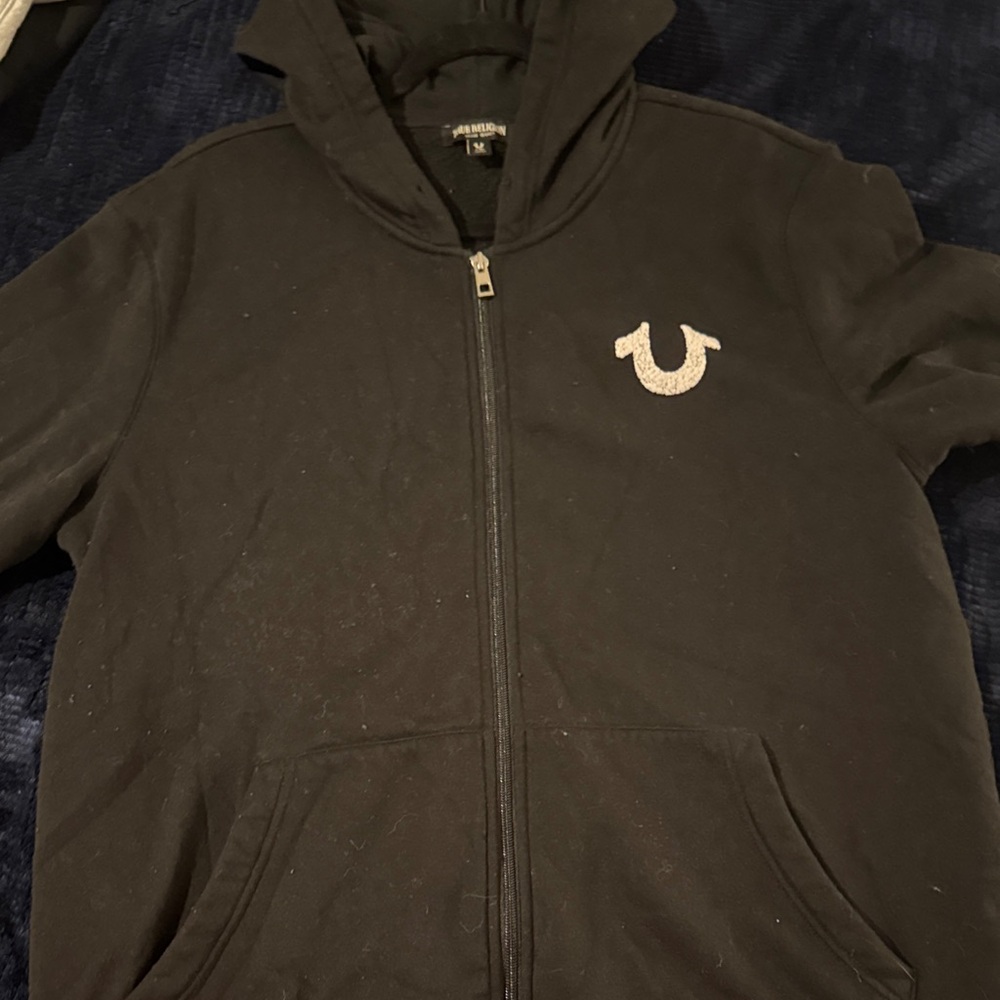 True Religion Charcoal Hoodie with Logo